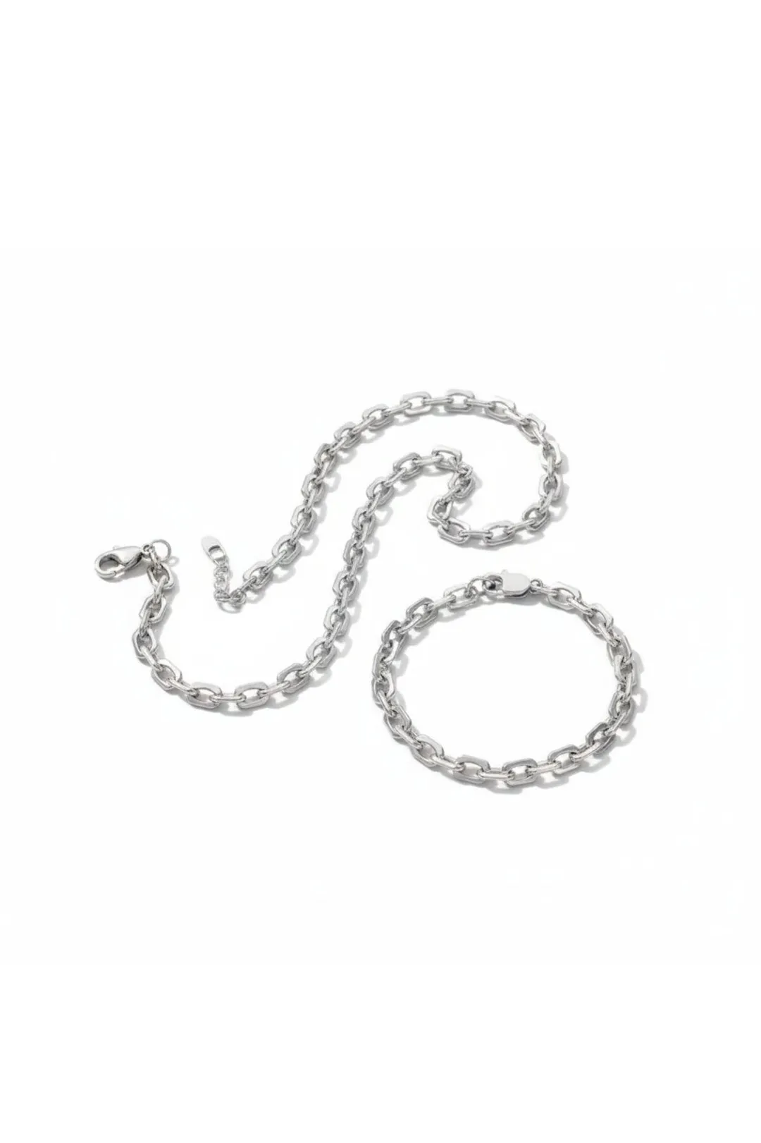 Sharks Bay,Men's Jewelry:Σετ Ανδρική Αλυσίδα Λαιμού& Βραχιόλι από Ανοξείδωτο ατσάλι  316L δεν μαυρίζει.