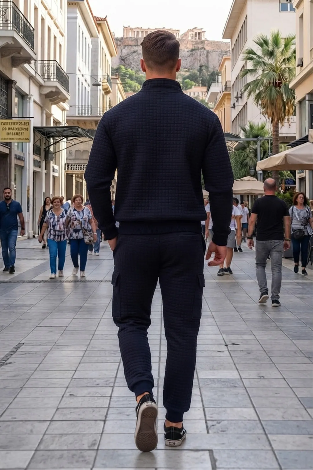 Ανδρικό Φούτερ Waffle με Φερμουάρ Λαιμού (1/2 Zip) - Sharks Bay