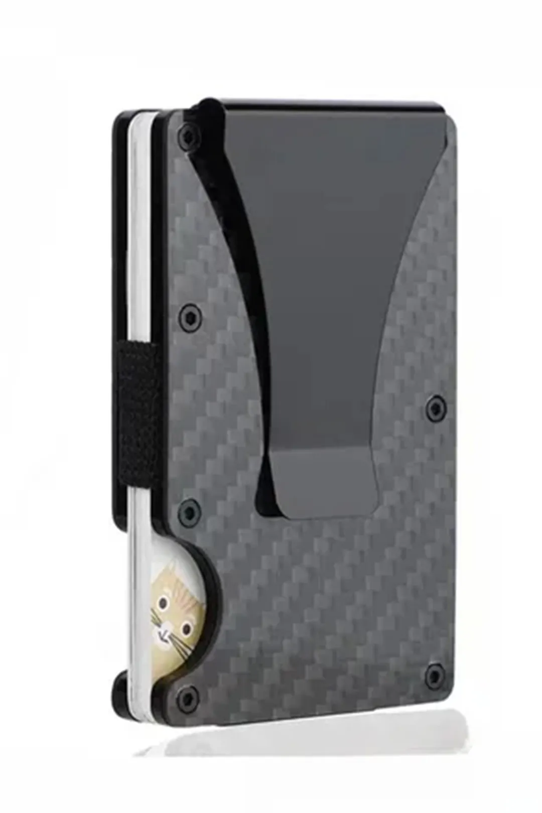 Ανδρικό Minimal Wallet / Θήκη Καρτών Carbon Fiber με Money Clip - Sharks Bay