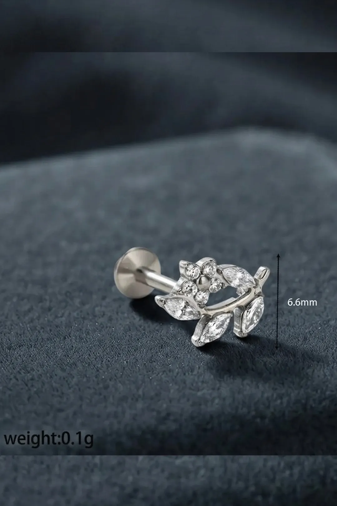 Sharks Bay Clothing – Floral Leaf Piercing (6.6mm) | Ατσάλινο Piercing Μύτης