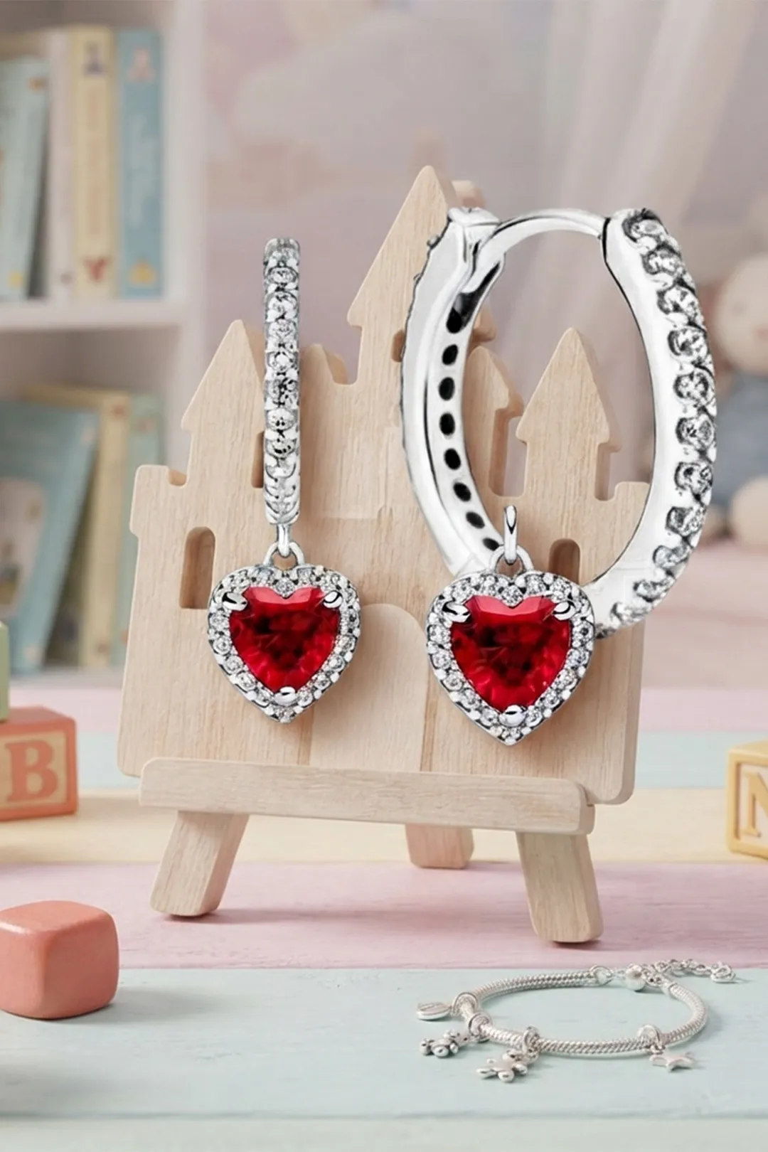 Meet Me at the Sunset –  Heart Hoop Earrings (2.3cm) | Επικάλυψη Ασημιού