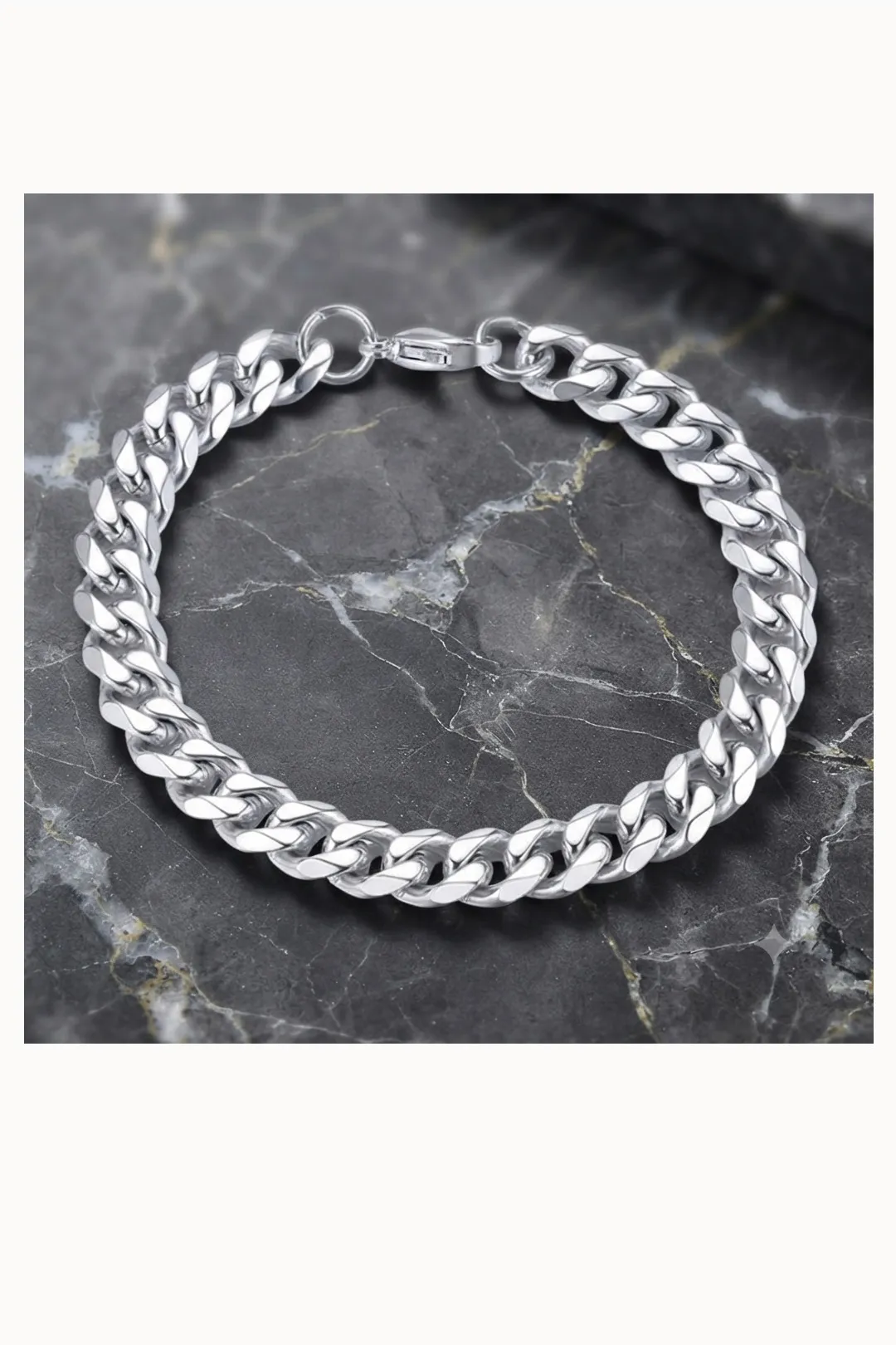 Sharks Bay Clothing – Silver Cuban Link Bracelet 9mm | Ανδρικό Βραχιόλι από Ανοξείδωτο Ατσάλι. 19εκ