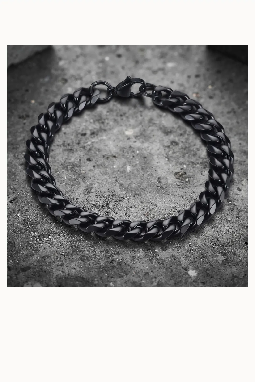 Sharks Bay Clothing – Black Cuban Link Bracelet 9mm | Ανδρικό Βραχιόλι από Ανοξείδωτο Ατσάλι 19ΕΚ