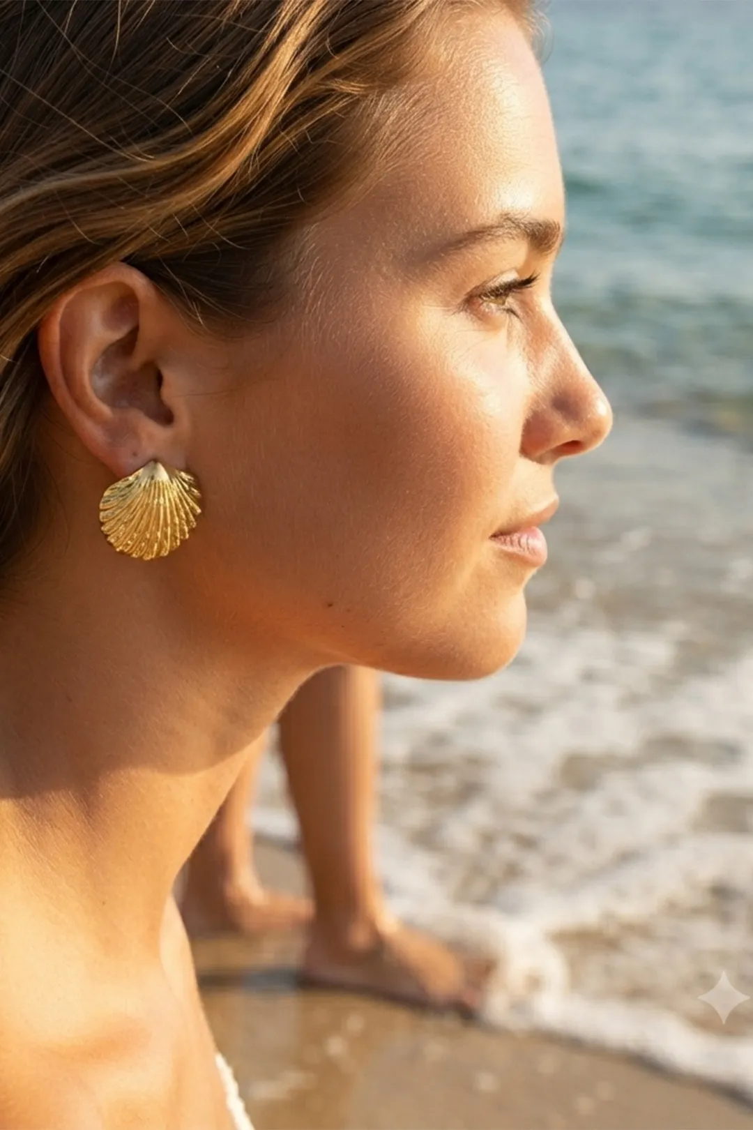 Meet Me at the Sunset – Gold Seashell Stud Earrings | Σκουλαρίκια Κοχύλια από Ανοξείδωτο Ατσάλι