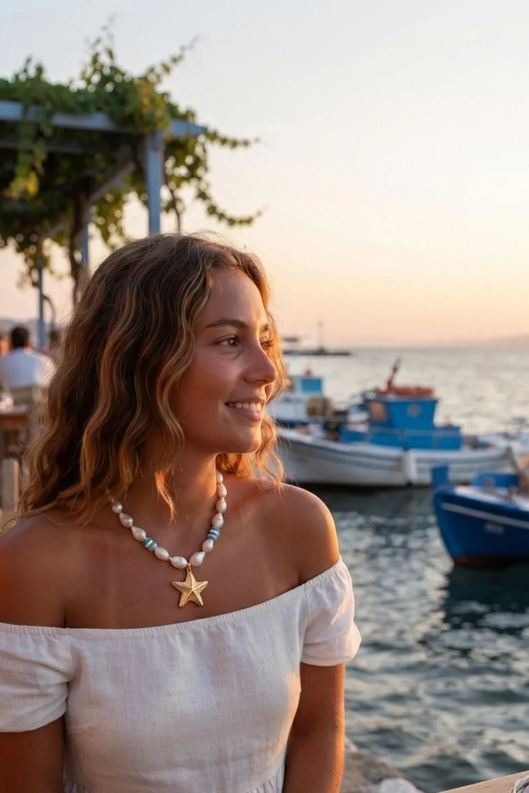 Meet Me at the Sunset – Starfish Pearl Necklace | Γυναικείο Κολιέ με Μαργαριτάρια και Χρυσό Αστερία