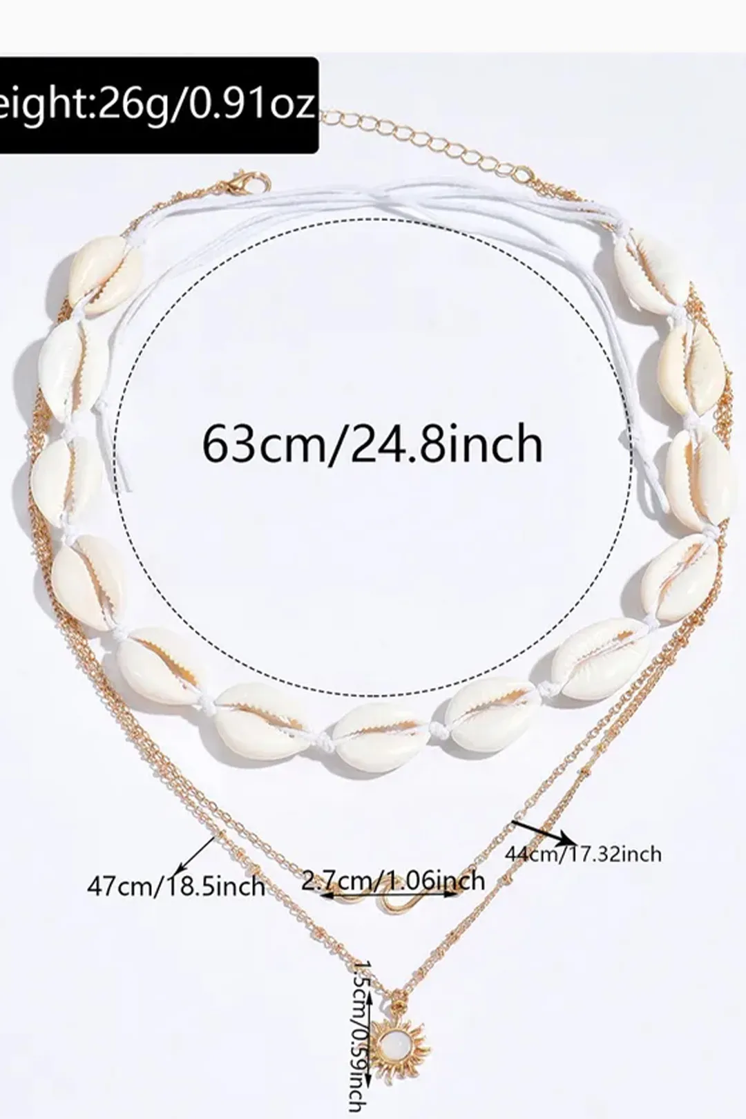 Meet Me at the Sunset – Layered Shell & Sun Gold Necklace | Boho Καλοκαιρινό Κολιέ.