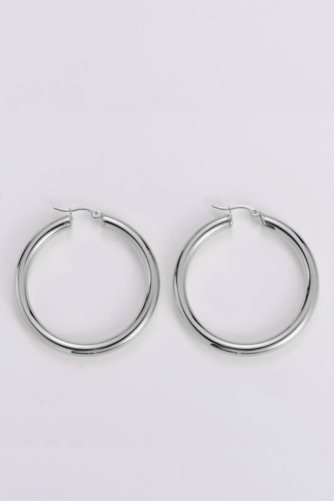 Minimal Chunky Hoops 5cm - Ασημένιοι Κρίκοι από Ανοξείδωτο Ατσάλι,Meet me at the sunset.