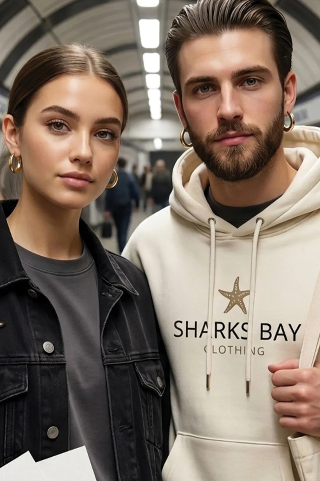 Unisex Ατσάλινοι Κρίκοι Sharks Bay 2cm – Χρυσοί