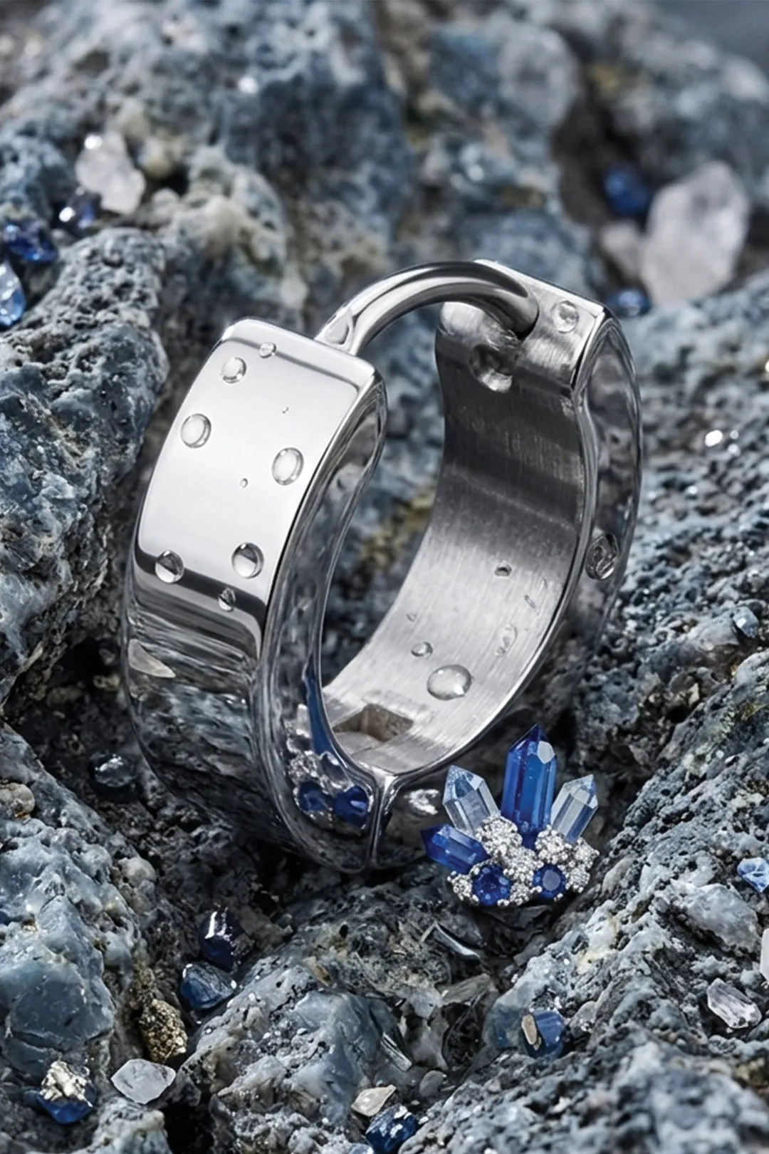 Sharks Bay Ανδρικό Μονό Σκουλαρίκι "Cubic Compass" 9mm, Ασήμι 925 (Ζεύγος)".