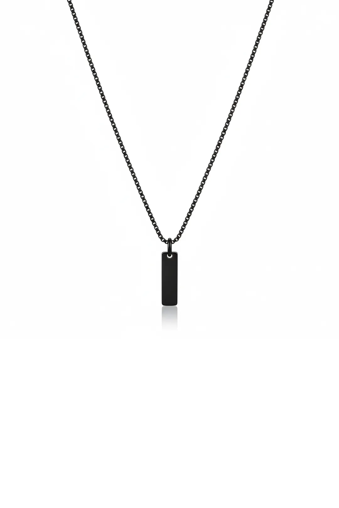 Ανδρικό Κολιέ Μενταγιόν "Minimal Bar" από Ανοξείδωτο Ατσάλι σε Μαύρο Χρώμα - Sharks Bay.