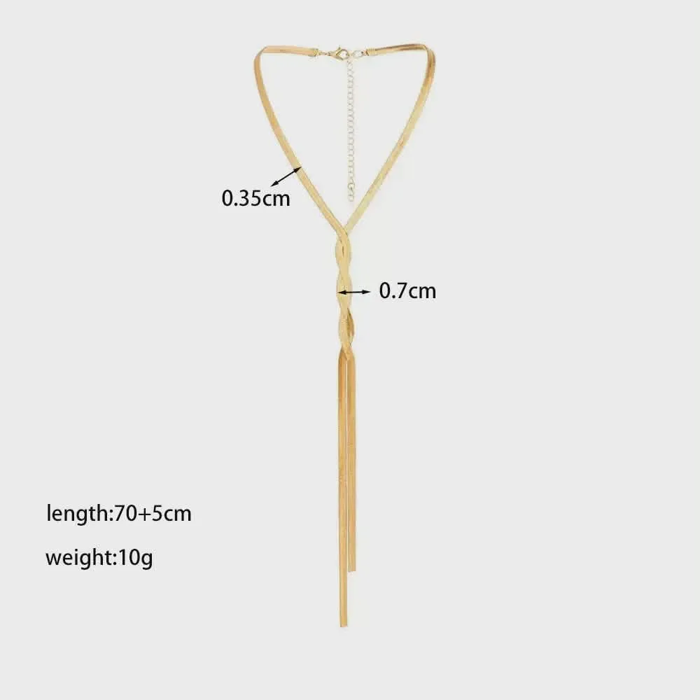 Κολιέ με Διπλή Αλυσίδα - Elegant Drop Sharks Bay Clothing Χρυσό Minimal Lariat