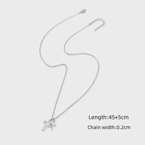 Meet me at the sunset,Γυναικείο Κολιέ με Διπλό Σταυρό – Minimal Cross Necklace.Ανοξείδωτο ατσάλι Meet me at the sunset.