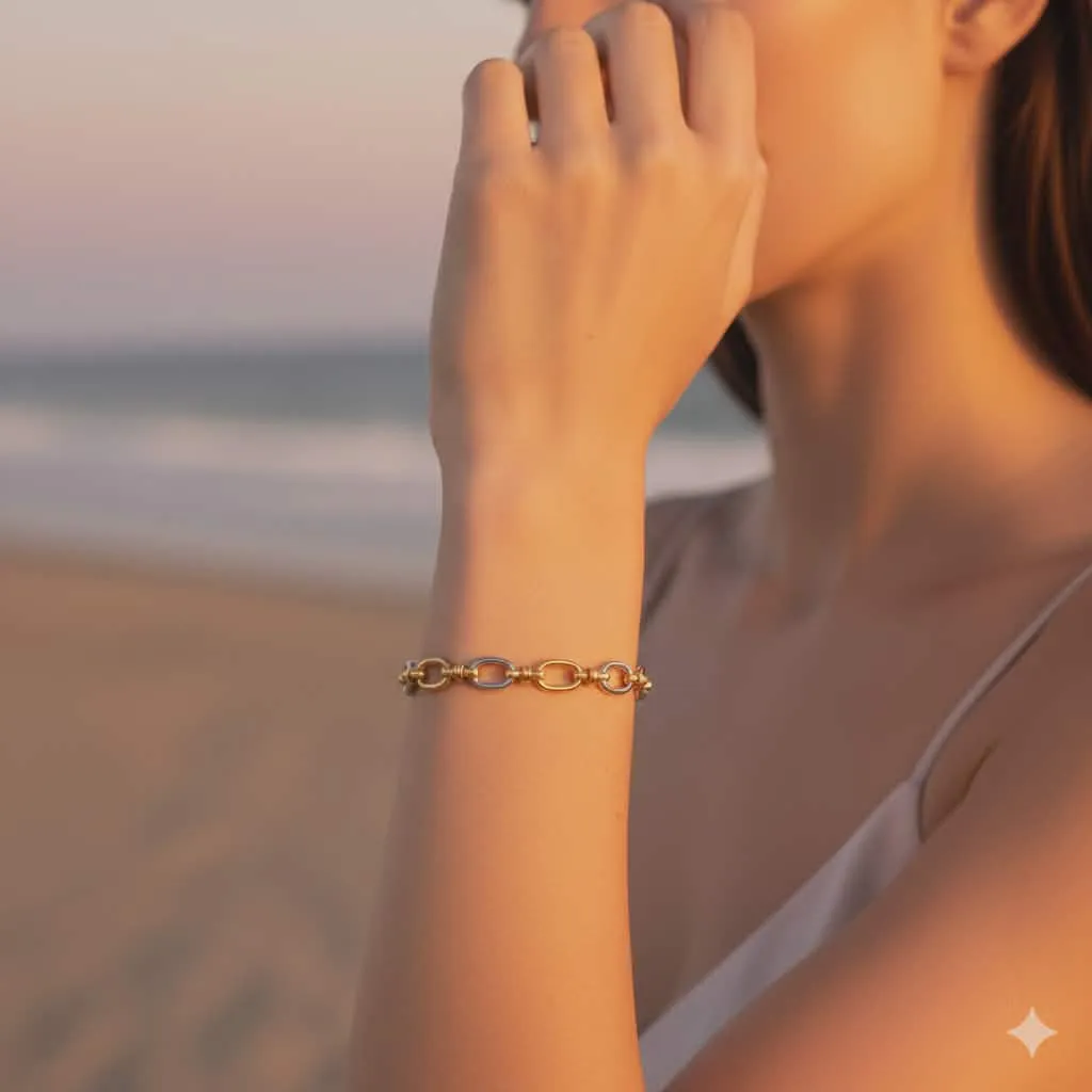 Meet me at the sunset,Bicolor Link Chain Βραχιόλι.