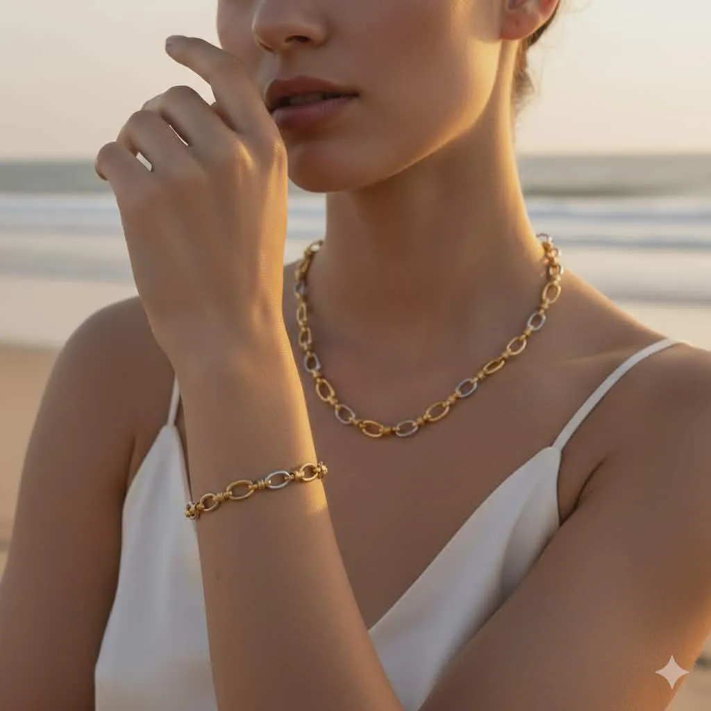 Meet me at the sunset,Bicolor Link Chain Βραχιόλι.