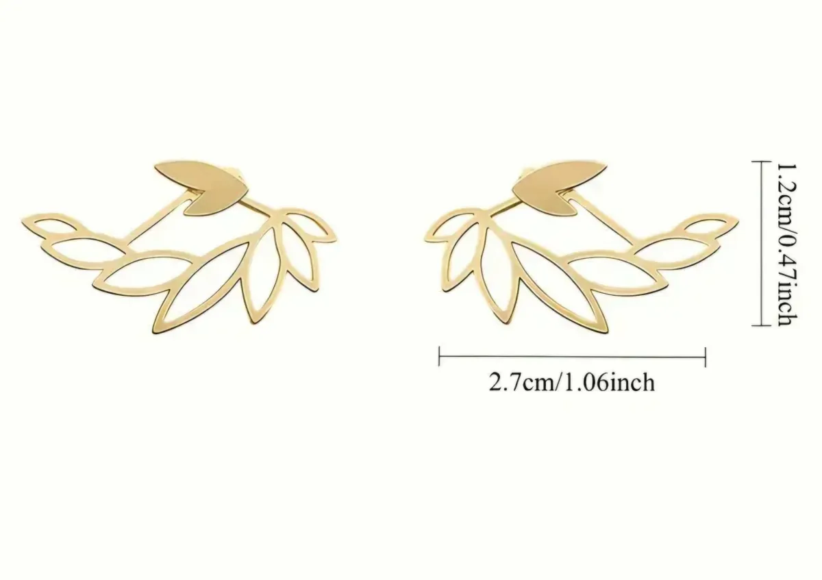 Meet at the sunset,Γυναικεία Σκουλαρίκια Leaf Ear Jackets – Από Ανοξείδωτο Ατσάλι 316L.
