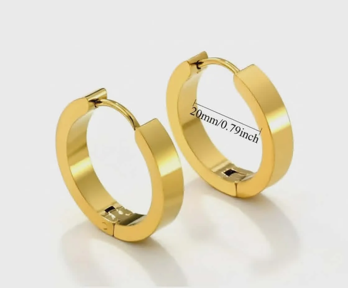 Meet me at the sunset,Unisex Σκουλαρίκια Κρίκοι "Minimal Gold" – Από Ανοξείδωτο Ατσάλι.