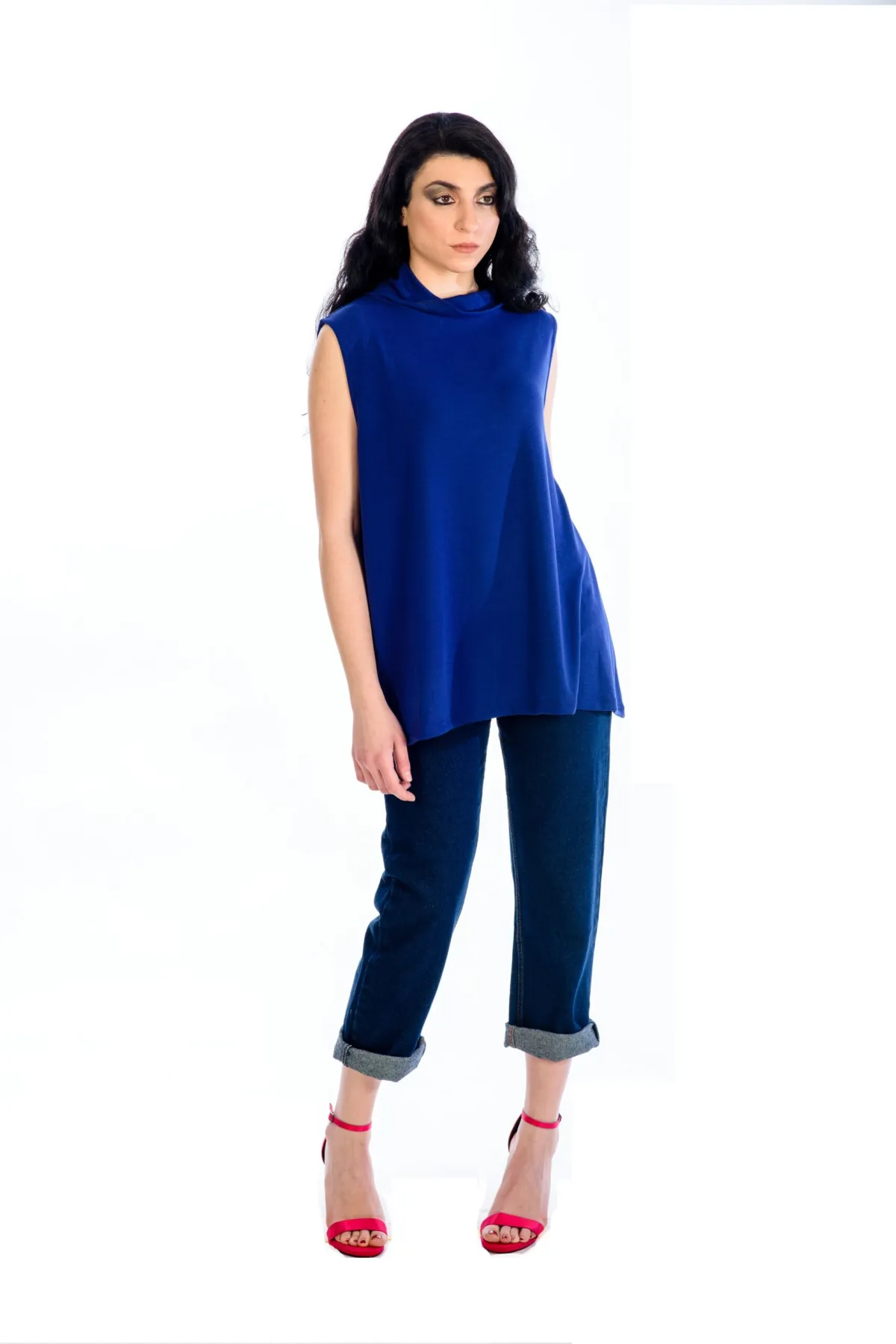Sharks Bay Clothing Γυναικεία Αμάνικη Μπλούζα Ζιβάγκο - Μπλε.