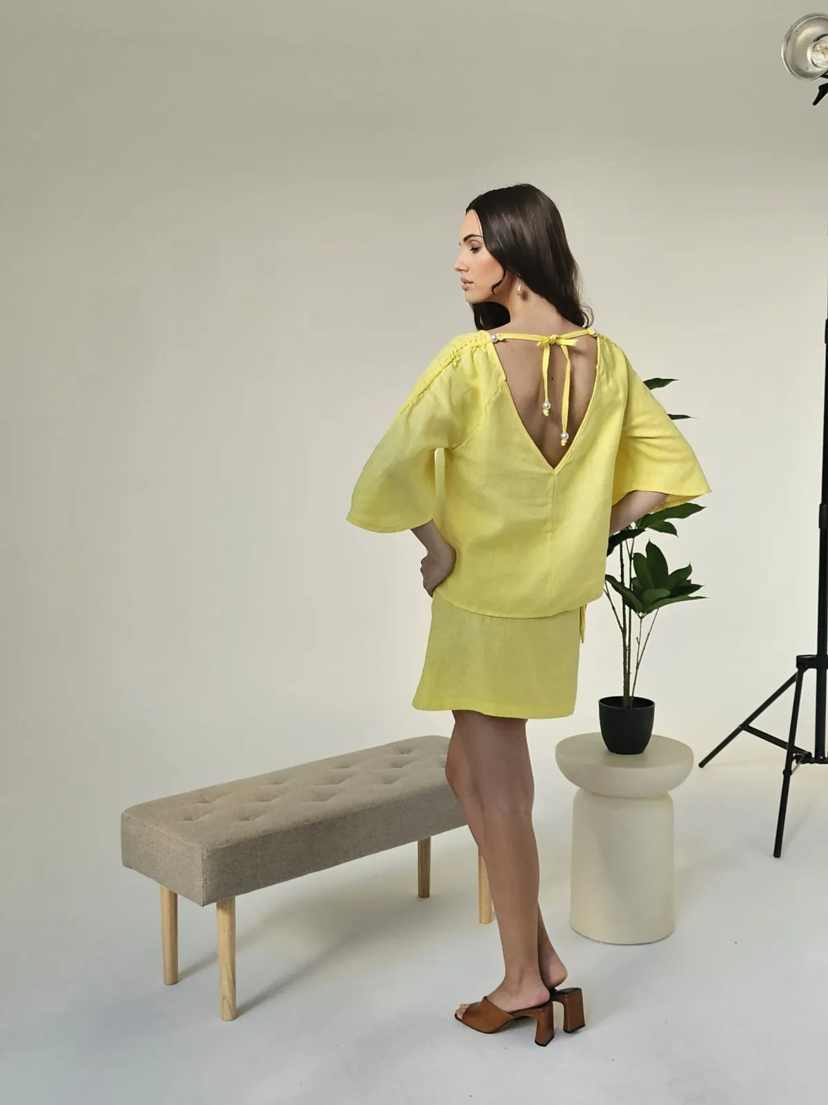 Sharks bay clothing λινή κοντή φούστα.