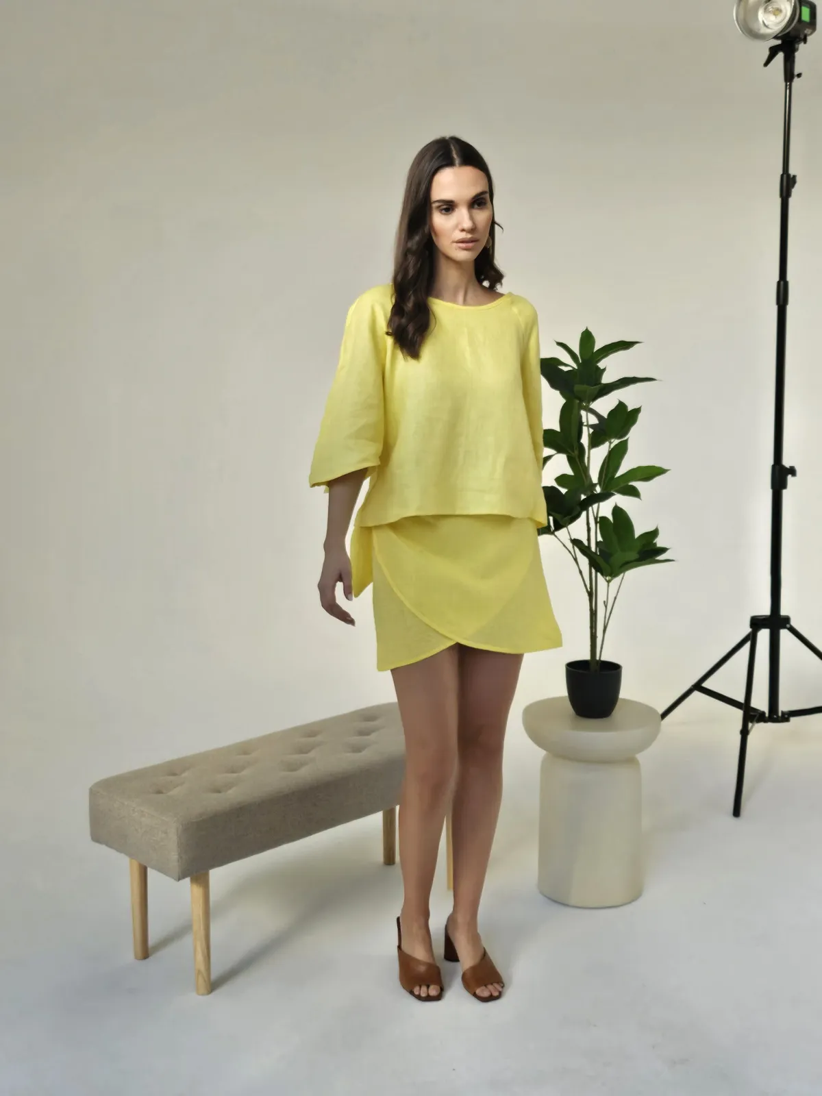 Sharks bay clothing λινή κοντή φούστα.