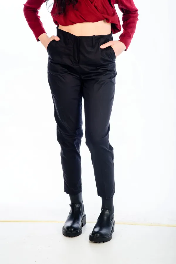 Sharks bay clothing ,γυναικείο παντελόνι baggy ίσια γραμμή, μαύρο