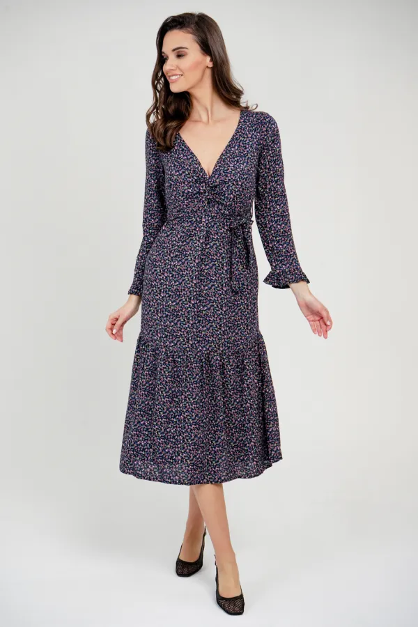 Sharks bay clothing,γυναικείο φόρεμα εμπριμέ, με ανοιχτό ντεκολτέ.