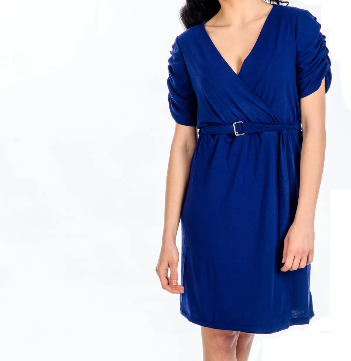 Sharks bay clothing ,γυναικείο φόρεμα κρουαζέ με άνοιγμα χρώμα μπλε