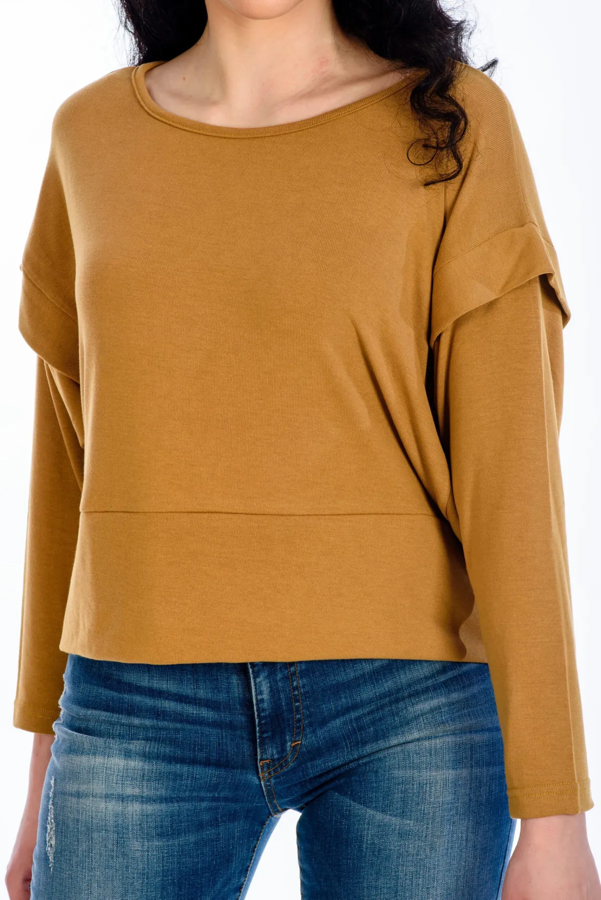Sharks bay clothing,γυναικεία μπλούζα με ζαπονέ μανίκια, χρώμα άμμος