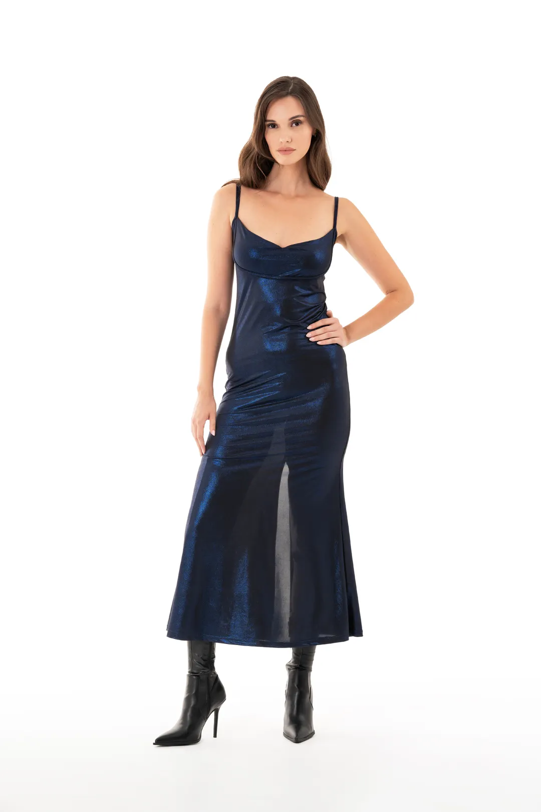 Maxi Βραδινό Φόρεμα Εξώπλατο Electric Blue Sharksbay clothing