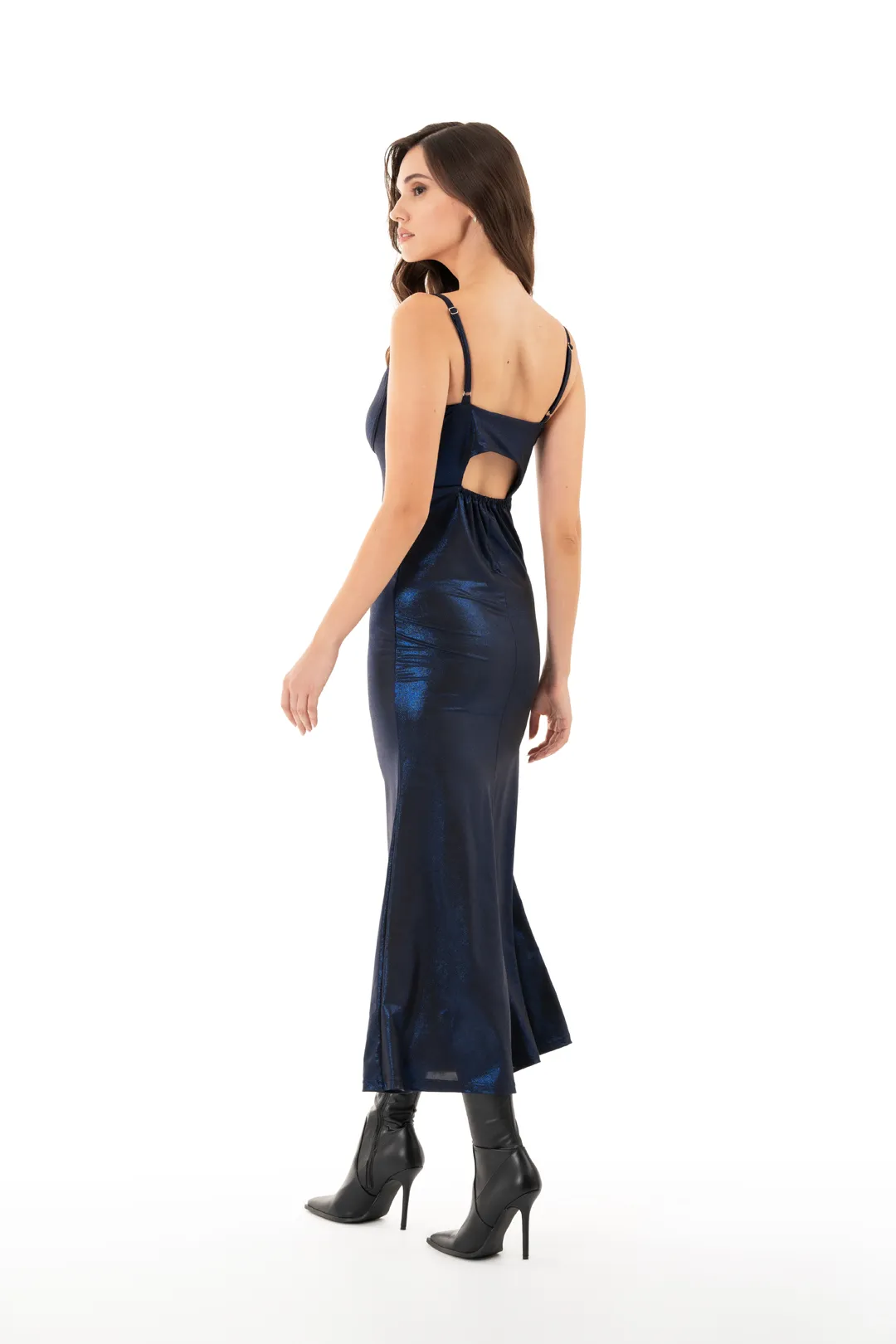 Maxi Βραδινό Φόρεμα Εξώπλατο Electric Blue Sharksbay clothing