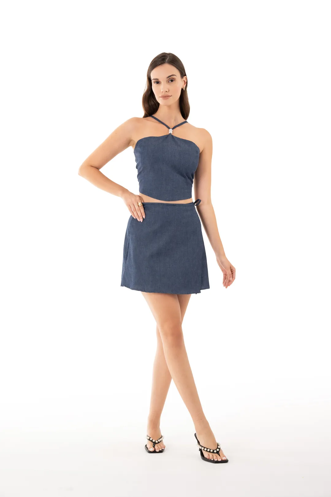 Sharks Bay Clothing Τζιν Φούστα Φάκελος σε Navy Μπλε χρώμα