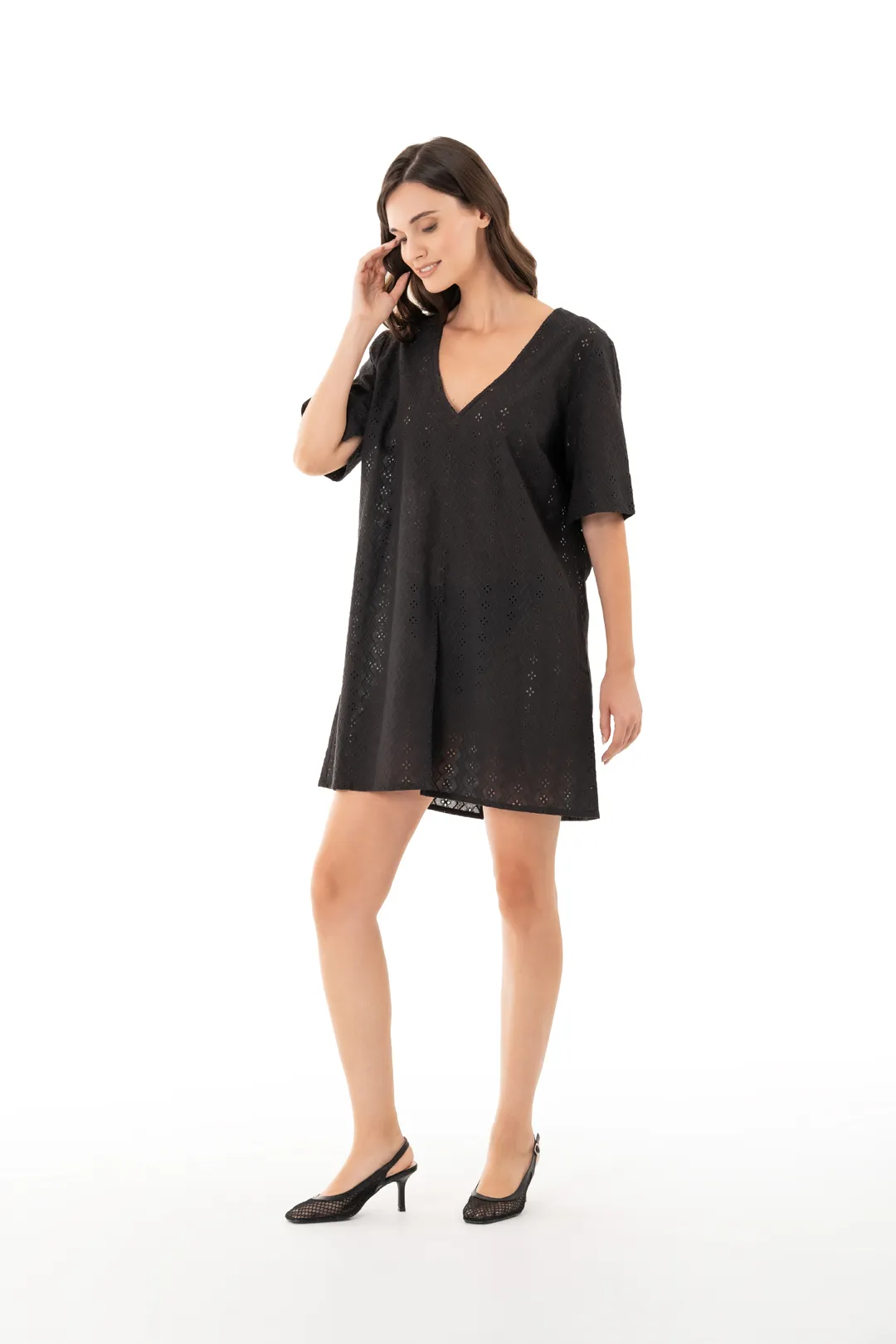 Sharks Bay Clothing Γυναικείο Μακρύ Καφτάνι Παραλίας Μαύρο