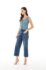 Sharks Bay Clothing Κοριτσίστικο Παντελόνι Τζιν Wide Leg - Μπλε Σκούρο. - Image 5
