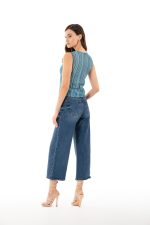 Sharks Bay Clothing Κοριτσίστικο Παντελόνι Τζιν Wide Leg - Μπλε Σκούρο. - Image 2