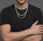 Meet me at the sunset,Men's Jewelry:Σετ Ανδρική Αλυσίδα Snake Chain Λαιμού& Βραχιόλι από Ανοξείδωτο ατσάλι  316L δεν μαυρίζει.