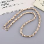 Sharks Bay Clothing Crossbody Αλυσίδα Κινητού – Χρυσό & Πλεκτό Beige/White