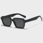 Sharks Bay Clothing Unisex Retro Square Sunglasses με Black Glossy Σκελετό και Smoke Φακούς