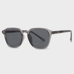 Sharks Bay Clothing Unisex Geometric Sunglasses με Διάφανο Γκρι Σκελετό και Smoke Φακούς.