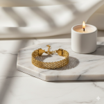 Βραχιόλι Sharks Bay Clothing Χρυσό Statement με Πολυεπίπεδη Πλέξη & Vintage Αισθητική - Image 2