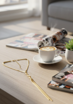 Κολιέ με Διπλή Αλυσίδα - Elegant Drop Sharks Bay Clothing Χρυσό Minimal Lariat - Image 3