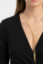 Κολιέ με Διπλή Αλυσίδα - Elegant Drop Sharks Bay Clothing Χρυσό Minimal Lariat - Image 2