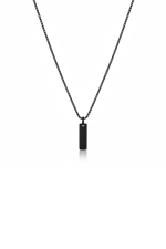 Ανδρικό Κολιέ Μενταγιόν "Minimal Bar" από Ανοξείδωτο Ατσάλι σε Μαύρο Χρώμα - Sharks Bay.
