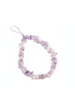 Sharks Bay Clothing Χειροποίητο Phone Charm με Φυσικούς Λίθους Αμέθυστου – Amethyst Vibes