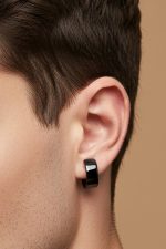 Sharks Bay Clothing Unisex Ear Cuff Σκουλαρίκι Κλιπ από Ατσάλι σε Μαύρο Χρώμα(1τεμάχιο) - Image 2