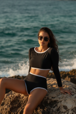 Sharks Bay Clothing Unisex Geometric Sunglasses με Διάφανο Γκρι Σκελετό και Smoke Φακούς. - Image 2