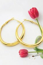 Γυναικεία Σκουλαρίκια Sharks Bay clothing Ατσάλινοι Κρίκοι Επιχρυσωμένοι.