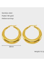 Κρίκοι Χρυσοί  Sharks Bay Clothing 18K "Chunky Hoop" – Διαχρονική Λάμψη & Στυλ. - Image 3