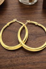 Γυναικεία Σκουλαρίκια Sharks Bay clothing Ατσάλινοι Κρίκοι Επιχρυσωμένοι. - Image 4