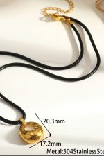 Sharks Bay Clothing Κολιέ Γεωμετρικό από Επιχρυσωμένο Ατσάλι Μαύρο - Image 3