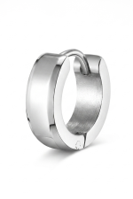 Sharks Bay Unisex Σκουλαρίκι Κρίκος Huggie 12.7mm από Ανοξείδωτο Ατσάλι 316L (1 Τεμάχιο) - Ασημί - Image 2