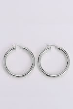 Minimal Chunky Hoops 5cm - Ασημένιοι Κρίκοι από Ανοξείδωτο Ατσάλι,Meet me at the sunset. - Image 2